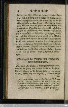 Maasregeln des Herzogs, um dem Feinde die Spitze zu bieten