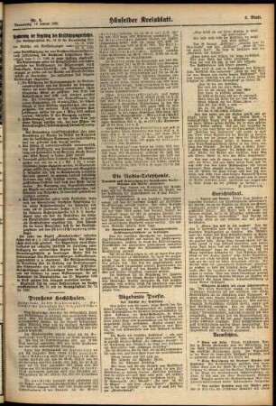Zweite Ausgabe vom Donnerstag, den 14. Januar 1926.