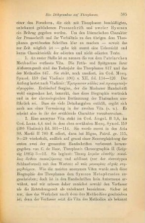 Ein Dithyrambus auf den Chronisten Theophanes