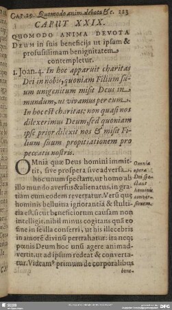Caput XXIX. Quomodo Anima Devota Deum in suis beneficiis ut ipsam & prosusissimam benignitatem contempletur