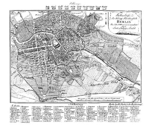 Plan: Grundriss der Königl. Residenzstädte Berlin Im Jahr 1798 von neuen angefertigt durch Carl Ludwig von Oesfeld