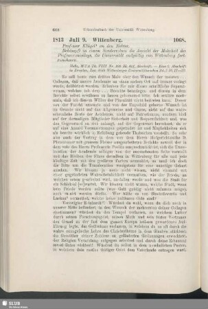 1068. 1813, Juli 9. Wittenberg