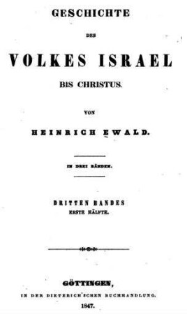 In: Geschichte des Volkes Israel bis Christus ; Band 3,1