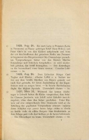 Die Lübecker Briefe des Kieler Stadtarchivs 1422-1534