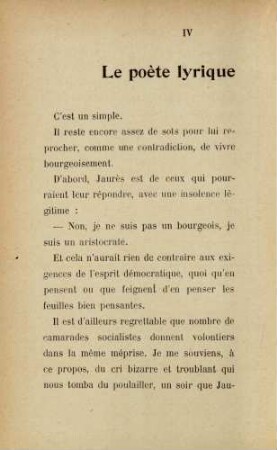 IV [V] Le poète lyrique