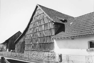 Scheune, Fachwerk; Birstein, Birkengasse, Brunnenstraße 18