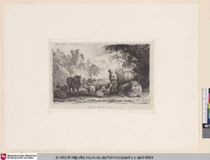 [Hirte mit seiner Herde; The Shepherd]