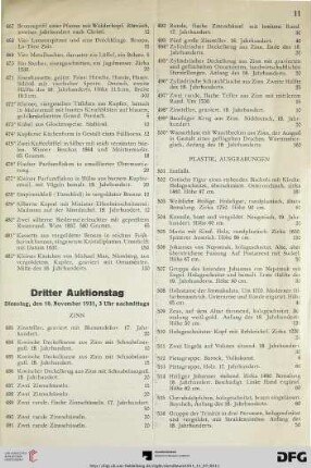 Dritter Auktionstag: Dienstag, den 10. November 1931, 3 Uhr nachmittags (Nr. 483-697)