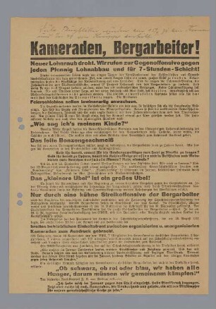 "Kameraden! Bergarbeiter!"