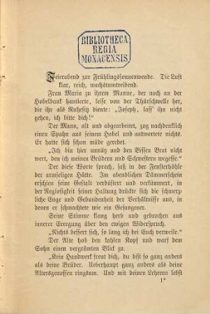 Evangelische Erzählungen, 1. Bergfeuer