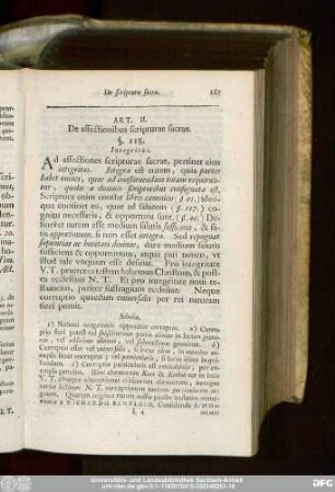Art. II. De affectionibus scripturae sacrae.