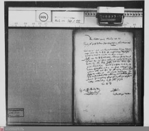 Personalien des Fürsten Heinrich von Nassau-Dillenburg