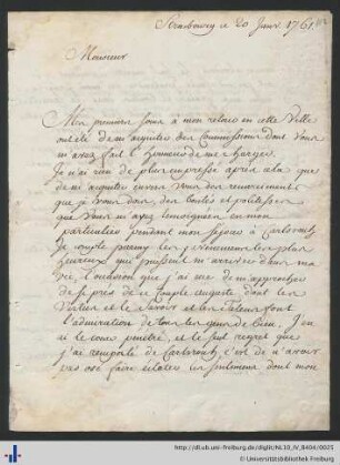 Brief vom 20.01.1761.