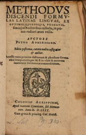 Methodus discendi formulas latinae linguae