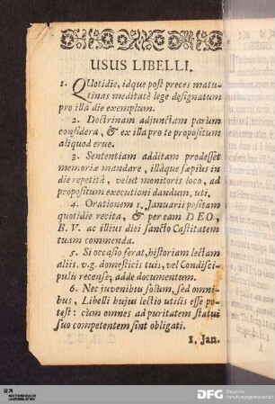 Usus Libelli.