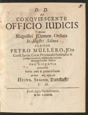 De Conquiescente Officio Iudicis