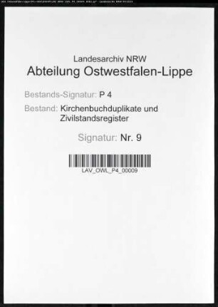 Zivilstandsregister der Munizipalität Aplerbeck (H 1812). (Gemeinde: Aplerbeck, Stadt Dortmund)
