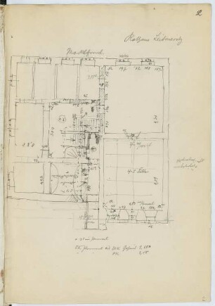 Rathaus, Leitmeritz: Grundriss (aus: Skizzen- und Fotoalbum 21)