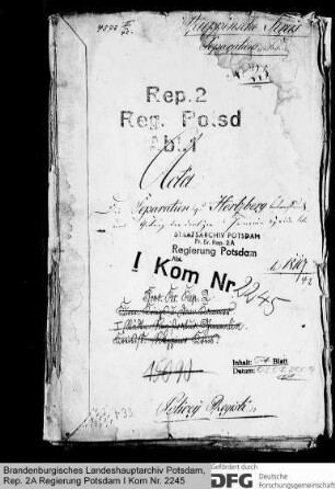 Separation in Herzberg, Kr. Ruppin, und Teilung der Gemeindeheide
