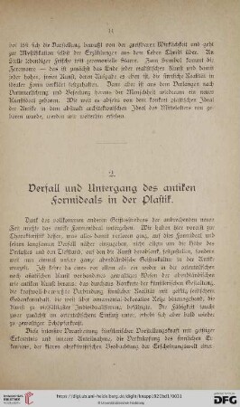 2. Verfall und Untergang des antiken Formideals in der Plastik