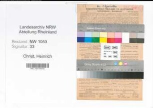 Entnazifizierung Heinrich Christ , geb. 02.07.1901 (Landwirtschaftslehrer)