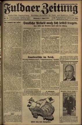 Ausgabe vom Mittwoch, den 04. April 1934.