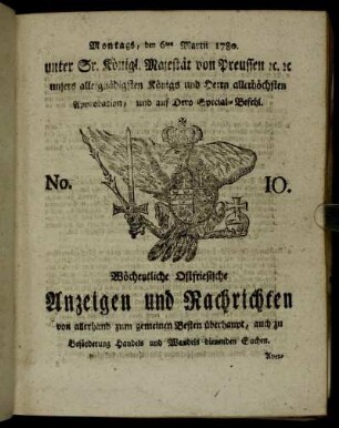 No. 10. Montags, den 6ten Martii 1780.
