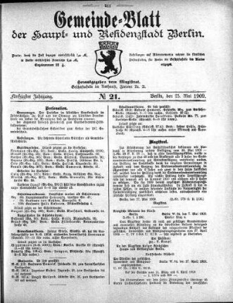 1909,21: No. 21, 23. Mai 1909