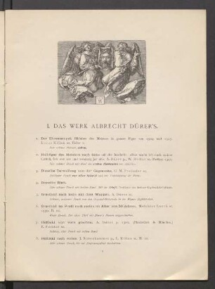 I. Das Werk Albrecht Dürer's