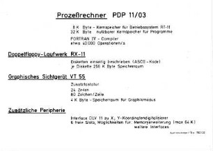 Prozeßrechner PDP 11/03 (Erstausstattung Landtechnik Weihenstephan)