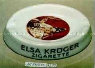 Aschenbecher "ELSA KRÜGER ZIGARETTEN" (Abbildung der Schaupielerin)