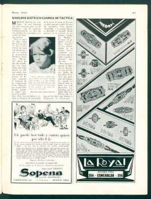 Marlene Dietrich cambia de táctica