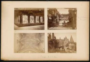 Palast Jacques-Coeur und Palast Lallemant, Bourges: Jaques-Couer: Blick aus Umgang in Innenhof, Lallemant: Hoffassade