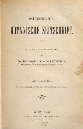 Österreichische botanische Zeitschrift, 46. 1896