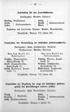 V. Deputationen, Kommissionen, Ausschüsse und dergleichen