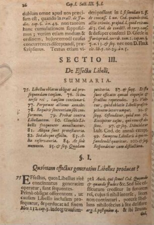 Sectio III. De Effectu Libelli.
