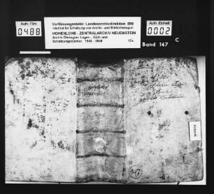 Lager- und Gültbuch über Hohebach, Heßlachshof und Eisenhutsrot.