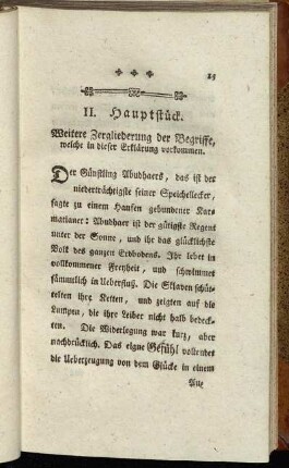 II. Hauptstück. Weitere Zergliederung der Begriffe, welche in dieser Erklärung vorkommen.