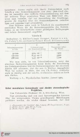 19: Ueber monokulare Stereoskopie und direkte stereoskopische Projektion