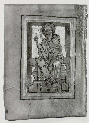 Maria mit dem Kinde, die Weltkugel in der Hand, Blatt 8v