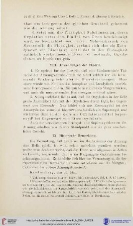 VIII. Anwendung der Theorie