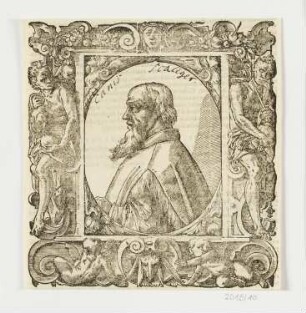 Bildnis Canis Scaliger, aus: Paolo Giovio, "Elogia Virorum Bellica Virtute Illustrium", Basel 1575