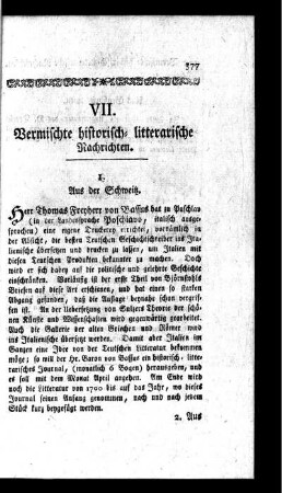 Vermischte historisch-litterarische Nachrichten
