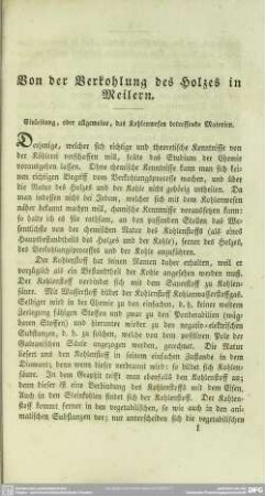 Von der Verkohlung des Holzes in Meilern