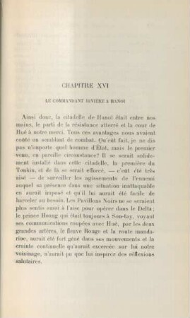 Chapitre XVI. Le Commandant Rivière à Hanoi