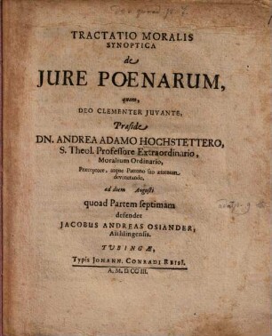 Tractatio mor. synoptica de iure poenarum, P. VII.