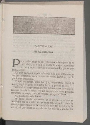Capítulo XXI - Pista perdida