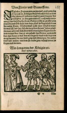 Wie Longanus der Königin urtheil wider redet.