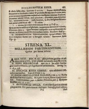 Strena XL. Mullierum Parturientium