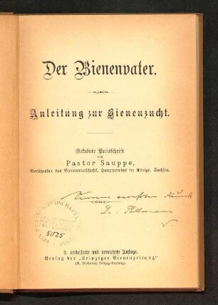 Der Bienenvater : Anleitung zur Bienenzucht